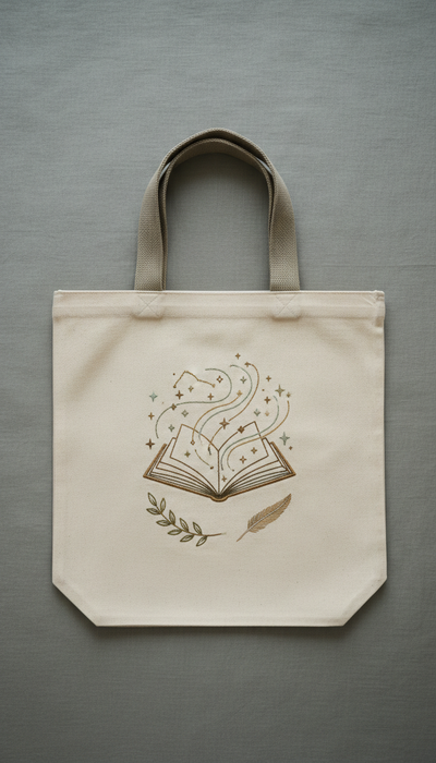 Literary-Themed Cotton Tote Bag