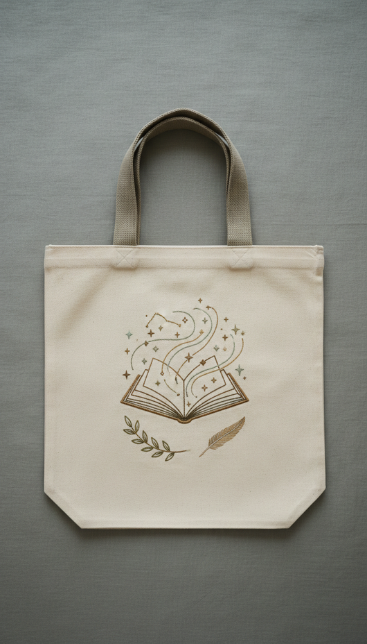 Literary-Themed Cotton Tote Bag